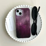 Chic INS Gradient Purple Ripple Texture Double Layers Fashion Phone Case for iPhone 16 15 14 13 Pro Max Back Phone Cover Capa