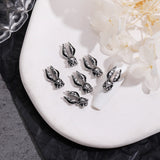 10PCS Gothic Style 3D Alloy Nail Art Charms Skeleton Cross Accessories Parts For Halloween Nail Decoration Design Supplies Tool