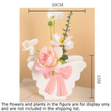 Lovely Pink Butterfly Ceramic Vase Table Decoration Artificial Flower Flowers Arrangement Bowknot Vases Room Aesthetic Decor