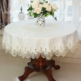 New Lace Tablecloth Pastoral round tablecloth Dining table cloths Home Embroidery table cover rose gold decoration house towel