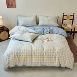 New All-cotton Washed Cotton Printed Checkered Quilt Cover Skin-friendly and Breathable Duvet Cover Without Pillowcase
