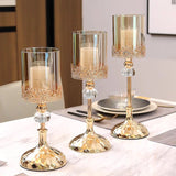 Crystal Candle Holder Luxury Wedding Party Festival Christmas Romantic Dinning Table Centerpiece Candlestick Home Decoration