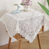 Korean White Lace Hollow Tablecloth Retro France Embroidered Flower Table Cover Cloth Home Wedding Party Decorative Supplies