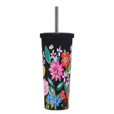 830ML Large Hole Thermos Cup With Straw And Pattern,Mug,Double Layer Stainless Steel Vacuum Flasks,Portable Insulated Water Cup