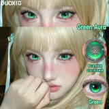 1 Year 2Pcs Korean Cosplay Colored Contact Lenses Myopia Cyber Pink Anime Halloween Foggy Red Color with Power