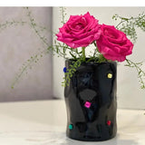 Simulation Inlaid Gemstone Ceramic Vase Flowers Pots Desk Decoration Flower Arrangement Floral Vases Room Aesthetic Decor