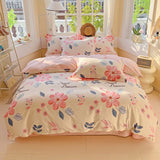 Ikeehome  new cotton printing four-piece quilt cover student dormitory single bed sheet bedding three-piece set