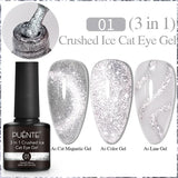 7.5ML Green Crystal Cat Magnetic Gel Nail Polish Shiny Green Glitter Cat Eye Gel For Manicure Soak Off UV Nail Art Varnish