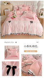 Luxury Princess Bedding Sets Princess Style Fashion 4Pcs Duvet Cover Bed Sheet Pillowcase Lace Ruffles Bed Skirt Bedroom Decor