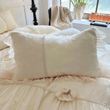 Pink French Princess Style Lace Ruffles Carved Velvet Warm Soft Bedding Set Duvet Cover Flat/Fitted Bed Sheet Pillowcases 4Pcs