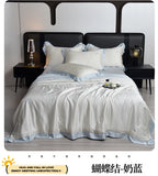 White Butterfly Quilts Air Conditioning Blanket Summer Quilt Silky High Quality Skin-Friendly Bedding with Embroidery 200*230cm