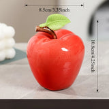 Ceramic Apple Sculpture Figurine, Realistic Fruit Ornament,Creative Tabletop Decor for Home Office,Housewarming Gift,Art Accent