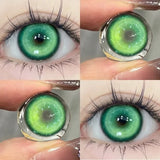 2 Pcs Best Selling Contacts Colored Lenses Myopia Degree -0.00 to -8.00 Green Eye Korean Lenses Blue Soft Fashion Lenses