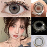1 Pair Big Eyes Colored Contact Lenses Natural Brown Eyes Lens Gray Pupils Eyes Makeup Korean Style Contact Yearly Use
