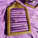 Vintage Photo Frame Jewelry Display Rack Purple Velvet Soft Bag Photo Frame Storage Rack Necklaces Earrings Display Ornaments
