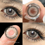 Color Contact Lenses for Eyes 1 Pair Gray Fashion Cosmetic Lenses Green Pupils Gray Natural Eye Contacts Women Eye Lens