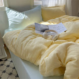 Solid Color Bedding Set Soft Duvet Cover Set With Sheet Bedroom Decor Skin Friendly Single Double Four Piece Set Home Textiles