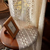 Cotton Hollow design Curtains Road Pocket Shade Tassel Curtain for Kitchen Living Bedroom Room Bay Window Cabinet Curtain