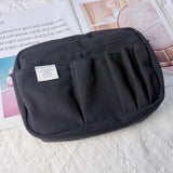 Large Capacity Canvas Storage Bag Simple Design For High School Students Multi-Layer Pencil Case And Bag For Boys And Girls