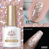 Reflective Glitter Gel Nail Polish Sliver Champagne Sparkling Sequin Semi-permanent Varnishes Soak Off Nail Art Deco