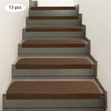 13-Piece Non-Slip Stair Treads for Wooden Steps, 55x20cm Indoor Staircase Carpet Mats, Anti-Skid Floor Step Pads & Rug Grippers