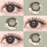 1pair Colorcon Contact Lenses Green Color Lens Natural Brown Eye Contacts Gray Pupils Beautiful Cosmetic Yearly Lenses