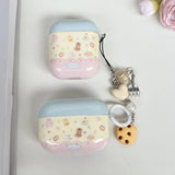 cartoon cute cookie bear love heart pendant shockproof silicone protective case for apple airpods 1 2 3 4 pro 2 earphone cover