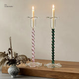Flower Bud Glass Candle Holder Colorful High-footed Candlesticks for Candles Home Decoration Candle Holder Desktop Ornament Gift