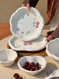 Creative Relief Hand-painted Tableware, Dinner Plate, Ceramic Rice Bowl, Soup Bowl, Kitchen Drinkware Set, Home Accessories