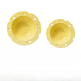 2pcs Set Simple Cheese Salad Bowl Household Ceramic Cream Tableware Household Desserts Breakfast Oatmeal Bowl Fruit Salad Bowl