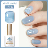 Transparen Gel Nail Polish Pink Jelly Nude Semi Transparent French Nail Camouflage UV Gel Varnish Soak Off Nail Art