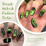 10ml Green Wormhole Cat Magnetic Gel Nail Polish 9D Glitter Soak Off UV LED Nail Art Varnish Manicure DIY At Home