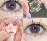 1 Pair Korean Fashion Lenses Pink Anime Lenses with Diopters Degree Big Eye Lenses Soft Beautiful Pupil High Quality Lens