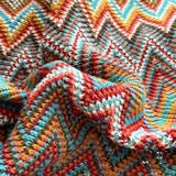 Bohemian Style Knitted Throw Blanket for Sofa Bed Retro Striped Decorative Blankets with Tassels Soft Comfortable Shawl Blanket