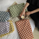 Vintage Plaid Bath Towel Checkerboard Hand Towel Absorbent Face Bathroom Home Hotel Outdoor Comfortable Towels Kawaii