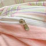 3pcs Simple Line Design Duvet Cover Set Cartoon Strawberry Print Bedding with 2 Pillowcases Skin-friendly Washable Quilt Cover
