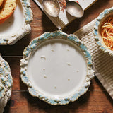 Vintage Relief Western Style Dish with Antique Ceramic Tableware Salad and Dessert Dish