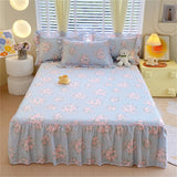 1PC 100%Cotton Bed Skirt Queen/King Size Floral Printed Bed Sheet with Ruffles falda de cama Full Size Bed Skirt for Single Bed