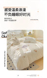 3/4Pcs Washed Cotton Skin-friendly Soft Princess Rose Towel Embroidery Flowers Bedding Set Soft Duvet Cover Bed Sheet Pillowcase