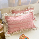 2 Piece Quality Washed Cotton Pillowcase Home Decor White Decorative Pillows Bed Body Pillow Cover Princess Lette Pillow Case