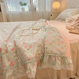 Summer Quilt  New  Cotton Korean Ins Lace Fragmented Series  Air Condition Quilt High Quality Summer Blanket set