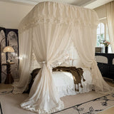 U-Shaped Rail Cotton Mosquito Net Super Pure Colorcurtain Tent for Girls Three-Door Princess Style with Frame