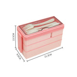 3 Layers Lunch Box Stackable Bento Boxes For Adults Office Students Lunch Box With Fork Spoon Microwave Food Storage Container