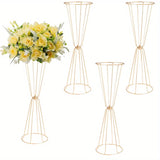 Ikeehome  2/10 Pcs 23.6inch High Metal Small Vase, Wedding Banquet Table Flower Center Decoration Metal, Artificial Flower Display Stand Wedding Christmas Carnival Party Dinner Event Hotel Home Decoration
