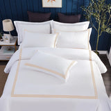Luxury 100% Egypt Cotton 5 Stars Hotel  Quilt Cover Pure Cotton Satin Strip Bed Line Duvet Cover Gray  Blue Gold
