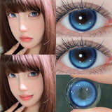 1Pair Lenses With Myopia Colored Contact Lenses For Big Eyes Green Blue Cosplay Pupil Degree Halloween Make Up