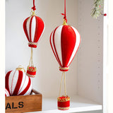 2Pcs Christmas Hot Air Balloon Pendants Flannel Tree Ornaments Creative Christmas Pendants Holiday Supplies Colorful Pearl Small