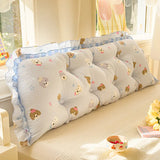 Cartoon Printed Children's Room Headboard Cushion Lotus Leaf Lace Waist Protection Pillows Reading Watching Drama Relaxation Mat