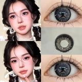 1 Pair Colored Contacts Lenses with Myopia 0 to -8.00 Degree Large Eyed Black Lenses Soft Korean Lenses Natural Lenses