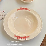 Anmuli Cerc Dert Plate with Underglaze Color  Knot Bead Trimmed Multifunctional Di Korean Sle from Mainlan...